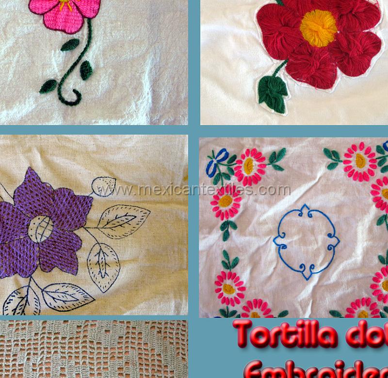 tortillacloths.jpg - Documentation of tepehuano indigenous textiles from Huajicori, Nayarit, Mexico
