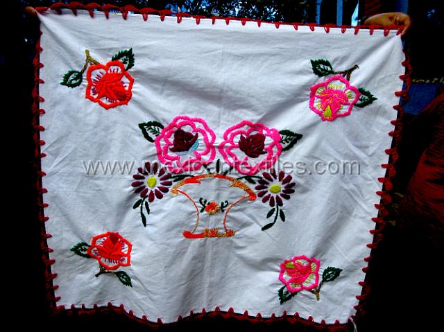 mazatlan_mazateca__19.JPG - Part of the economic development is embroidery for napkins, there is also an attempt to market organic coffee and other fruits grown in the region.