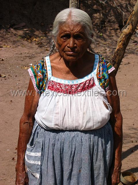 nahua_xalitla29.JPG - This grandmother was one of the last in town to wear traditional costume. Since the picture was taken in 2005 she has gone blind. Her family had seen her picture on the internet and I was able to give many copies of the original photo to family members.