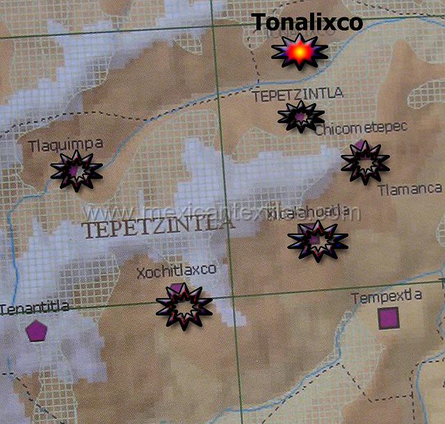 map.jpg - map, Tonalixco , in Nahuatl means facing the sun. Even thought the name is Nahuatl the town is Totonacan.