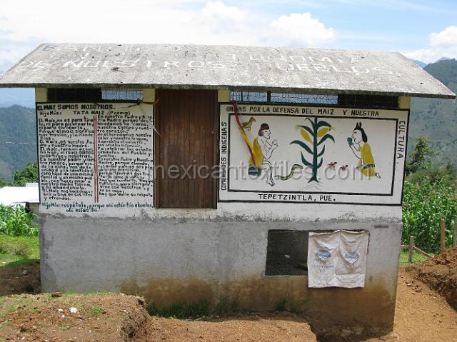 corn_poem_xiicalahuatla.JPG - A building with a poem to Grandfather Corn