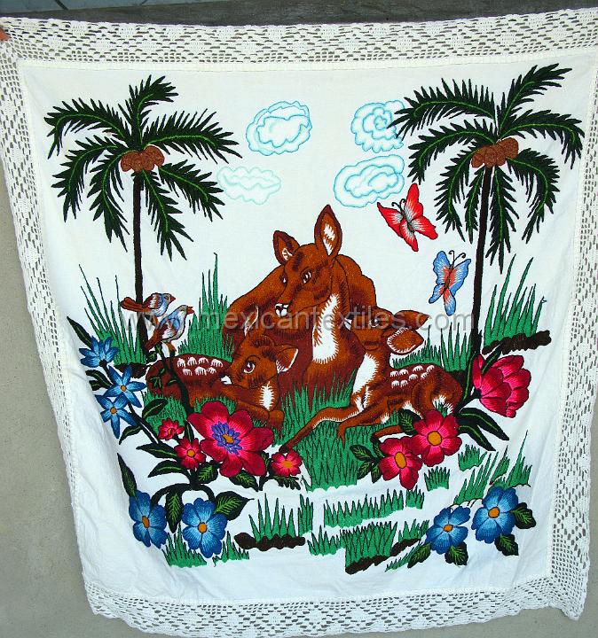 sn_antonio_embroiderey_33.JPG - Otomi indian embroidery from San Antonio Huehuetla, Hidalgo, bambi wall hanging
